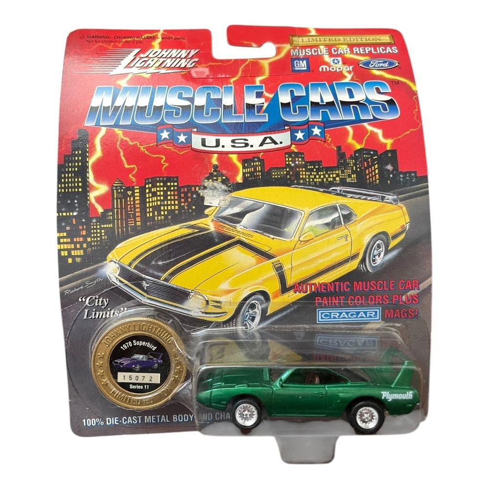Johnny Lightning 1970 Plymouth Superbird Green Diecast Muscle Cars USA Series 11